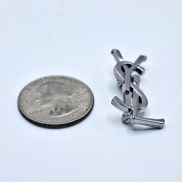 Vintage Silv Yves Saint Laurent YSL Brooch Employee Appreciation Lapel Pin Small - Picture 4 of 6